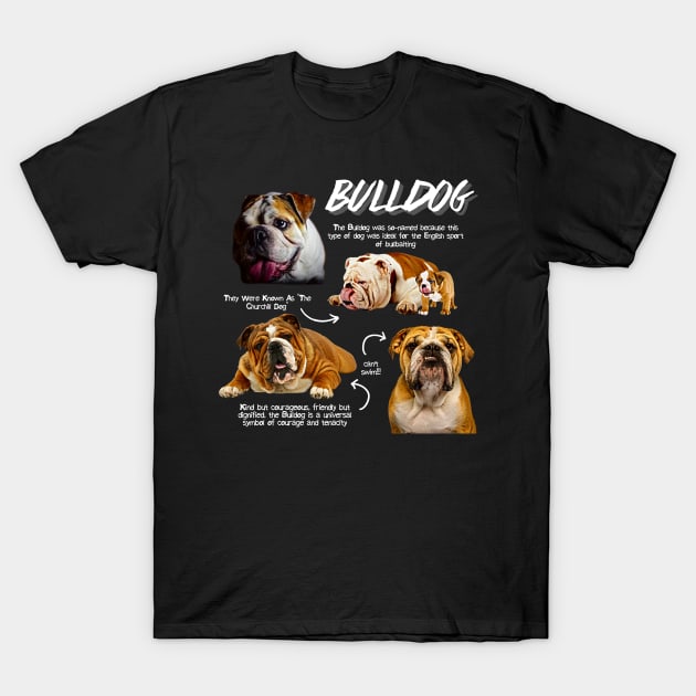 Bulldig Fun Facts T-Shirt by Animal Facts and Trivias